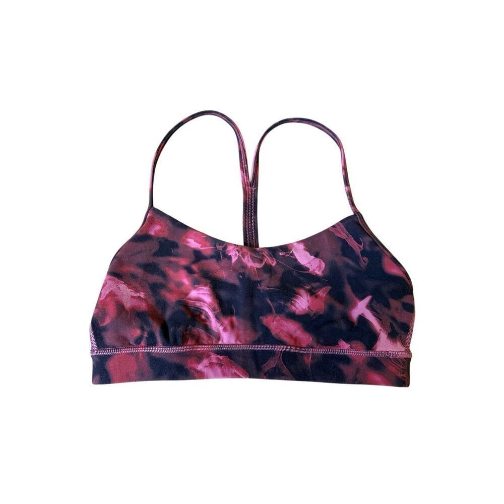 Lululemon Flow Y Sport Bra size 6 Nulu Black & Red